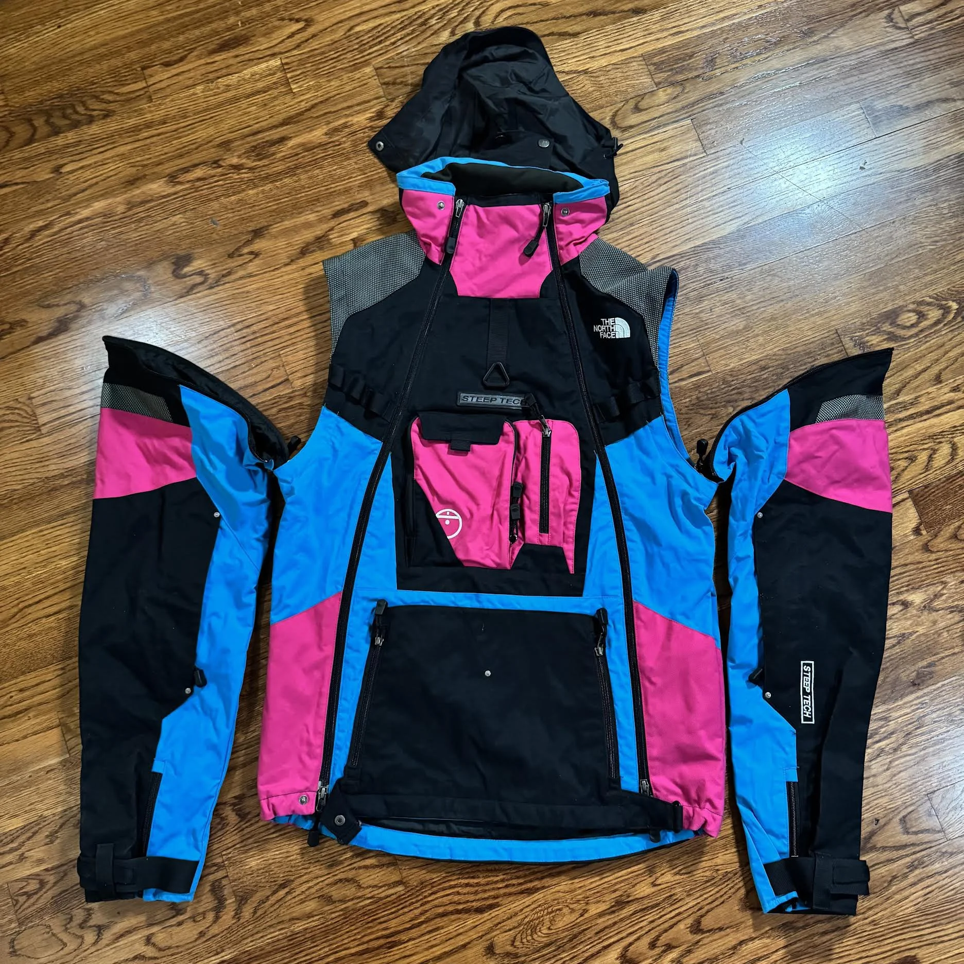 The North Face Steep Tech Blue / Pink Jacket (Size M) — RootsBK